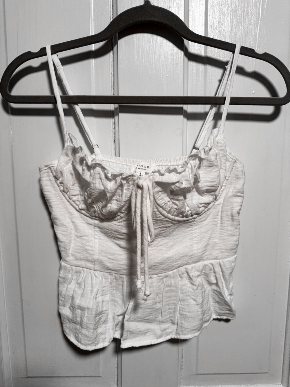 White Women's Tie-Front Cotton Camisole